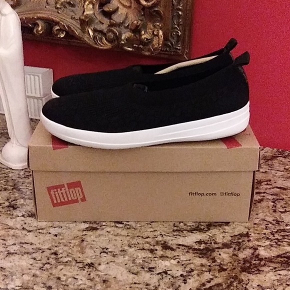 0316 Fitflop Uberknit Slip On Ballerina Shoes - Picture 1 of 8